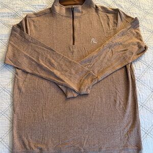 Rhoback Men’s Performance Quarter Zip The Golden Eagle Brown White Medium M